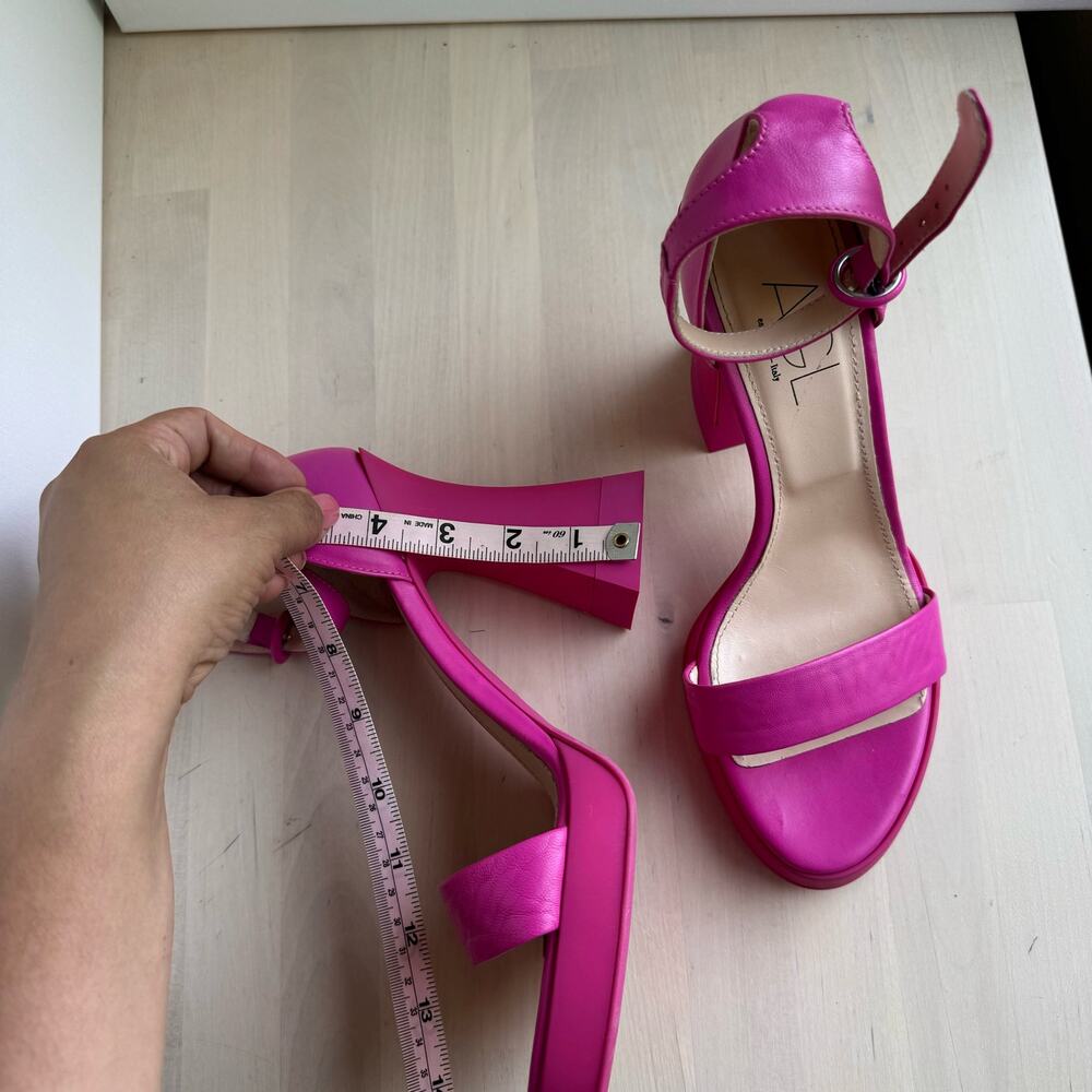 AGL Janis 110 Hot Pink Leather Platform Sandals Size 40 / US 10 - Picture 8 of 12